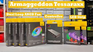 Review ARMAGGEDDON TESSARAXX Dual Loop ARGB Fan Commander ARGB Controller amp LED Strip [upl. by Lukas]