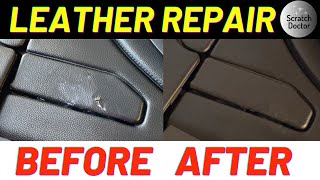 Mercedes SL350 SL500 SL550 SL600 AMG Leather Repair roof flap  thescratchdoctor [upl. by Pollie]