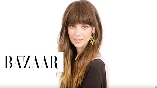 How to Make ClipIn Bangs Look Chic  Harpers BAZAAR [upl. by Crenshaw495]