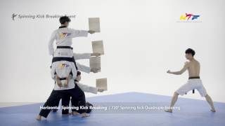 Horizontal Spinning Kick Breaking  720° Spinning Kick Quadruple Breaking [upl. by Lucier450]