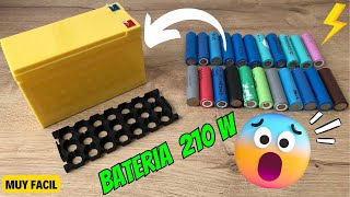 COMO HACER UNA BATERIA DE 12V y 210W Reciclando Celdas LITIO 18650⚡  Muy Facil DIY [upl. by Mcadams]