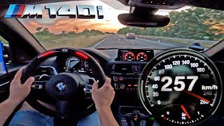 BMW M140i MPerformance  TOP SPEED on GERMAN AUTOBAHN [upl. by Julieta]