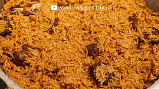 How to Prepare Beef Pilao Rice and Beef Ugandan Food  Moms Village Kitchen  African Food [upl. by Topper]