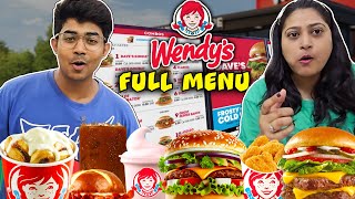 I Tried the Entire Menu of WENDYs BURGER😲 [upl. by Sitnalta]