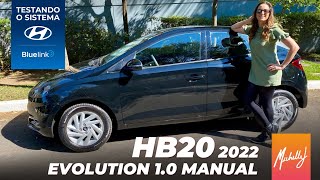 HB20 Evolution 10 manual 2022 Testando o sistema Bluelink  Canal Michelle J [upl. by Gombosi]