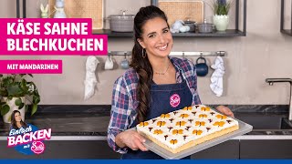 Käse Sahne Blechkuchen  Cremige Leichtigkeit 🍰​ [upl. by Erastes]