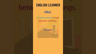 English Word  Alley  Meaning With An Example englishwords english alley [upl. by Eliath]