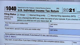 Tax tips Claiming stimulus check on IRS 2021 return  ABC7 Chicago [upl. by Lebasiairam757]