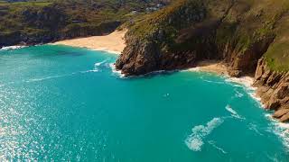 Cornwalls Minack Theatre and Porthcurno beach by Drone [upl. by Waugh316]