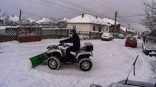 Snow Plowing with the Homemade ATV Snow Plow [upl. by Ahsercel]