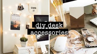 DIY DESK ACCESSORIES  COPPER amp WHITE DESK DECOR  XO MaCenna [upl. by Ayikin]