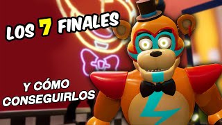 FIVE NIGHTS AT FREDDYS SECURITY BREACH TODOS LOS 7 FINALES Y CÓMO CONSEGUIRLOS Guía FNAF SB [upl. by Cupo288]