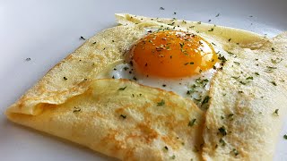 Easiest Crepes Recipe  Savory Breakfast Crepe Pocket [upl. by Schmitz]