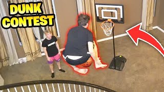 INSANE INDOOR MINI HOOP DUNK CONTEST [upl. by Lamoureux]