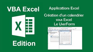 Applications Excel  Créez votre calendrier sous Excel  Le UserForm [upl. by Yelrac870]