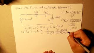 Phasors Example With resistor inductor and capacitor [upl. by Anaicilef48]