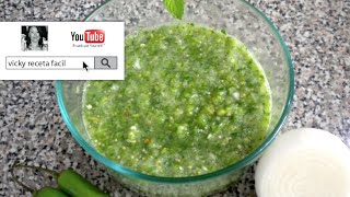 SALSA VERDE CRUDA  Vicky Receta Facil [upl. by Anselmo]