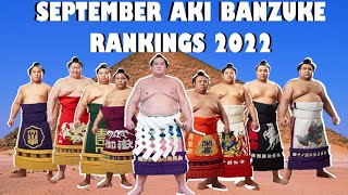 SUMO RANKINGS Banzuke released for September\Aki Basho 2022 [upl. by Franza]