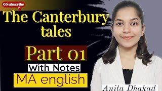 The Canterbury Tales by Geoffrey chaucer  MA english with Anita General prologue canterbury [upl. by Elga]