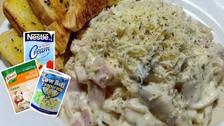 PINOYSTYLE CREAMY CARBONARA SECRET TO CREAMIEST CARBONARA [upl. by Iila881]