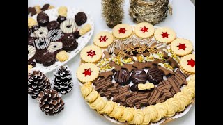 BOZICNI KEKSI  JEDNO TIJESTO  5 VRSTA KOLACICA 🎄 DETALJAN RECEPT I POSTUPAK Christmas cookies [upl. by Noisla]