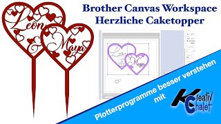 Caketopper  Plotterdatei in Brother Canvas Workspace schnell erstellt [upl. by Skerl786]