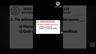 RRB pharmacist EXAM Preparation DI 2024 EXAM PREPARATION protein deficiency marasmus [upl. by Urien838]