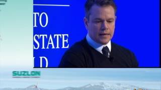 Davos2017 MATT DAMON ON GOVTS SWACHH BHARAT MISSION [upl. by Hsakiv]