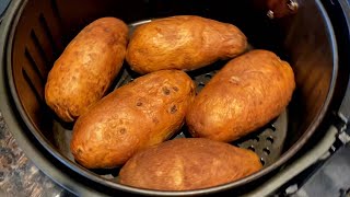 Air Fryer Baked Potatoes Recipe  How To Bake Whole Potatoes In The Air Fryer  AMAZING CRISPY SKIN [upl. by Jaymie]