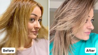 Toning Orange Hair with Wella T14 amp Wella 050 [upl. by Etsirhc]