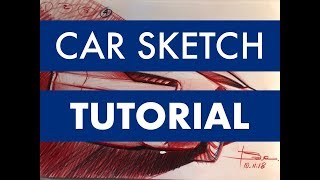 CAR SKETCH TUTORIAL in 4 STEPS by Luciano Bove [upl. by Nnylyar]