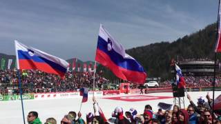 Stefan Kraft  251 m i Kamil Stoch  2515 m rekord skoczni Planica 2017 widok z trybuny 60 fps [upl. by Doggett396]