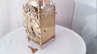 Antique lantern clock with ting tang quarter strike [upl. by Ahseinad305]