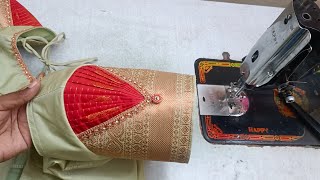 Trending puff sleeve design cutting and stitching for blouse latest popular sleeve design [upl. by Odla]