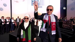 ISTANBUL  President Erdogan attends the quotGreat Palestine Rallyquot [upl. by Rimidalb862]