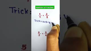 Addition of fractions viralshort maths viralvideo shorts shortvideo youtubeshorts [upl. by Harutek]