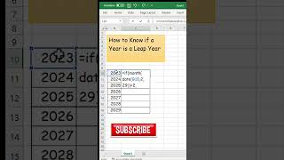 How to Know if a Year is a Leap Year in Excel [upl. by Asfah]