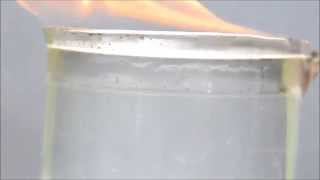 Combustion of nheptane layer over water  no boiling [upl. by Annis]