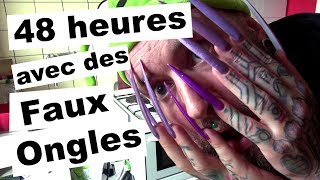 48 heures avec des FAUX ONGLES 💅 ep 27 [upl. by Llesram612]