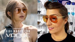 Revisamos la colección de gafas de sol y gradudadas de Gigi Hadid para Vogue [upl. by Barkley59]