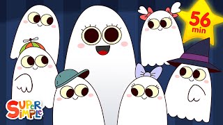 Six Little Ghosts   More Halloween Songs for Kids  Super Simple Songs [upl. by Trebor906]