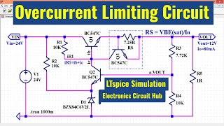 LTSpice Overcurrent Limiting OCP Circuit  Design and Simulation [upl. by Carlotta]