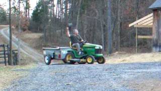 john deere lawnmower and manure spreader man goes for a ride [upl. by Ajit62]