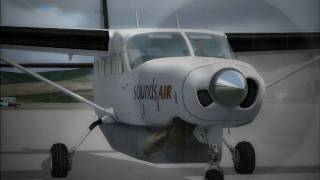 FSX  SBBH to SBJD  Airway W57  Cessna 208 [upl. by Airegin]