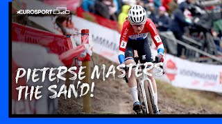 Puck Pieterse kicks off 2024 with a bang 💥  Zonhoven World Cup Womens CycloCross Highlights [upl. by Yeloc822]