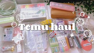 Huge Temu Haul  Stationery  desk supplies✨🌿30 OFF discount code  ASMR unboxing 🐇 [upl. by Hakym]