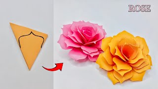 Paper Flower Rose Very Easy 🌹 Paper Roses 🌹🌹 [upl. by Marlin522]