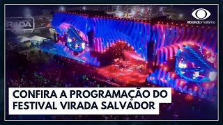 Muita música no festival Virada Salvador veja programação  Jornal da Noite [upl. by Ahnavas]