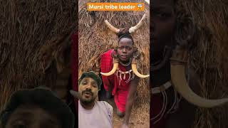 Mursi tribe leader 😱 africa wildlife triballife tribes africanafrican [upl. by Oigroeg]