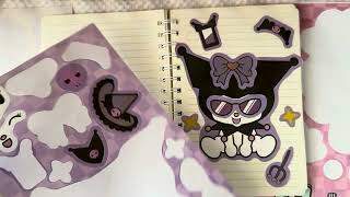 ToyASMR Decorate with sticker book Hello Kitty Kuromi Sara Sara [upl. by Dorweiler]